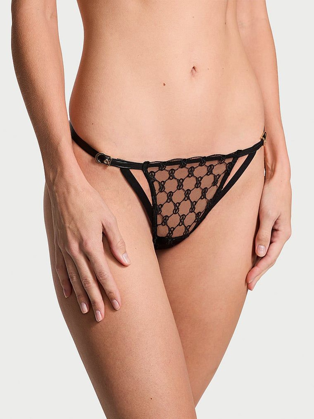

Victoria's Secret Women Embroidered Low-Rise Bikini Briefs, Black