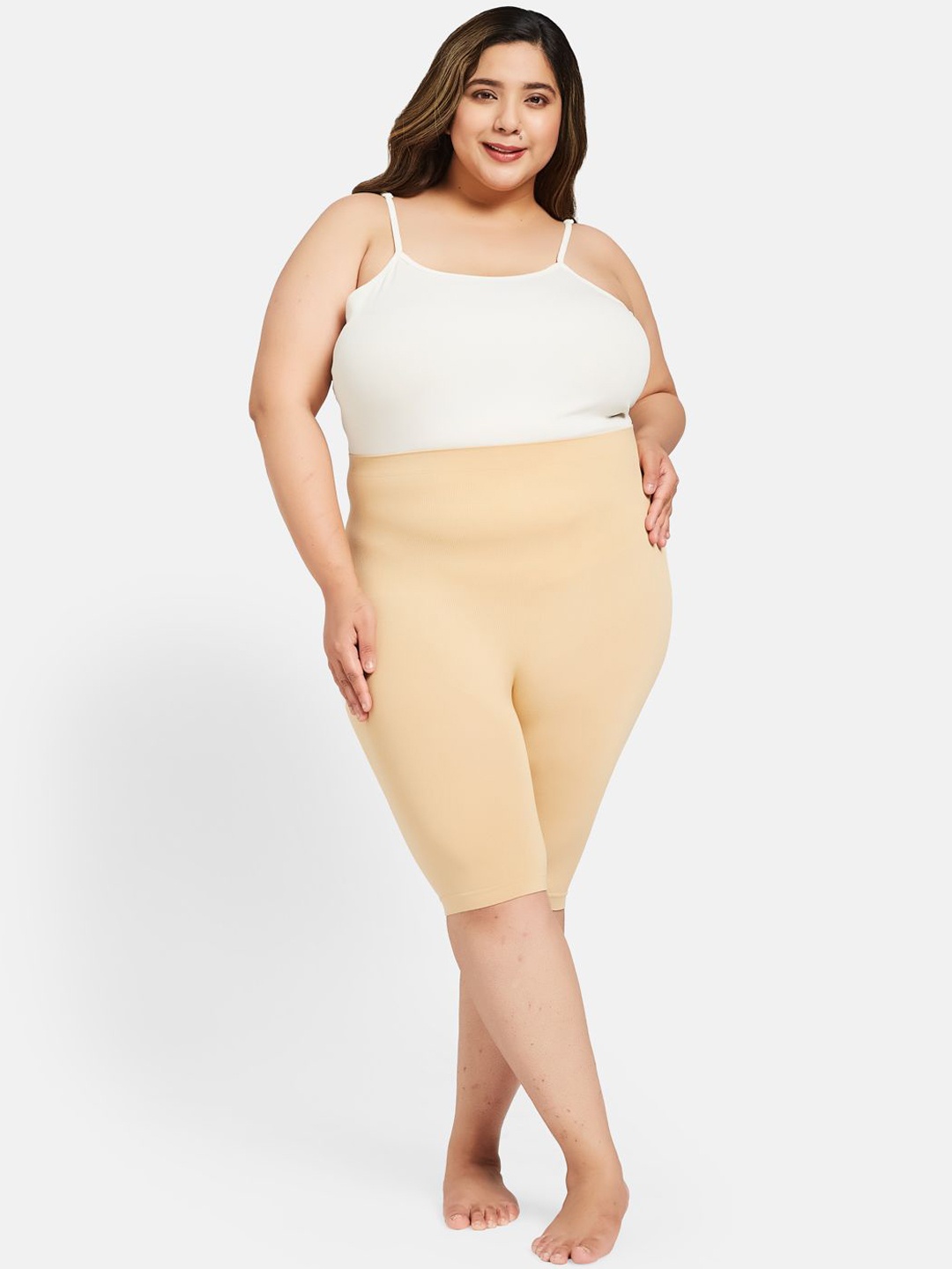 

Curves By ZeroKaata Plus Size Seamless High Waist Tummy & Thigh Shapewear, Nude