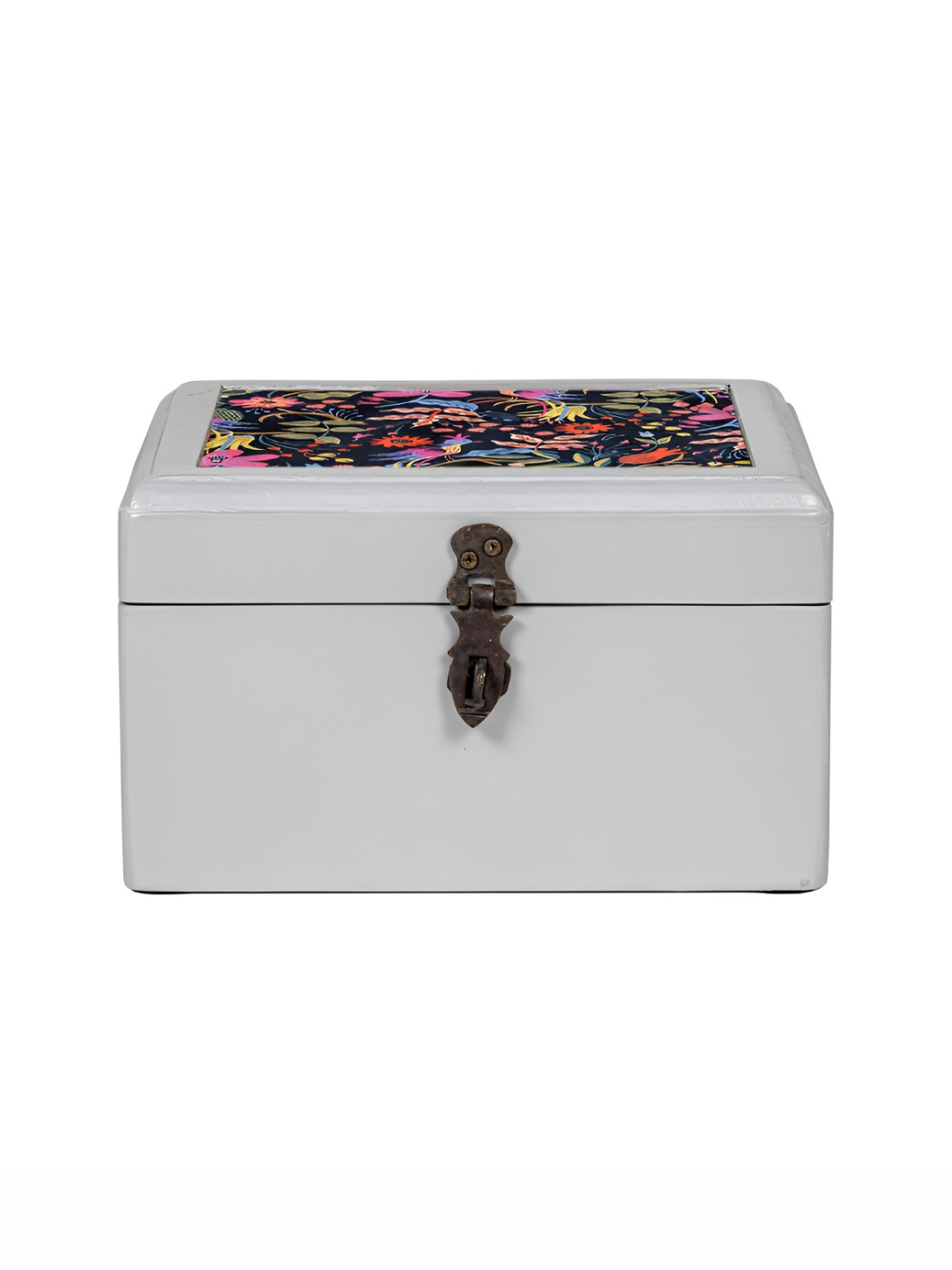 

Contrast Living Black and Pink Floral Printed Wooden Regular Jewellery Organiser
