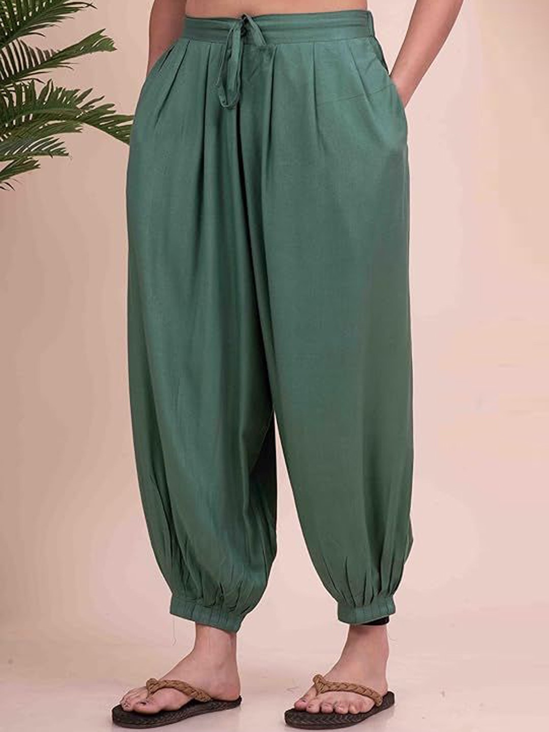 

MIRAYYA Women Loose Fit Harem Pants, Green