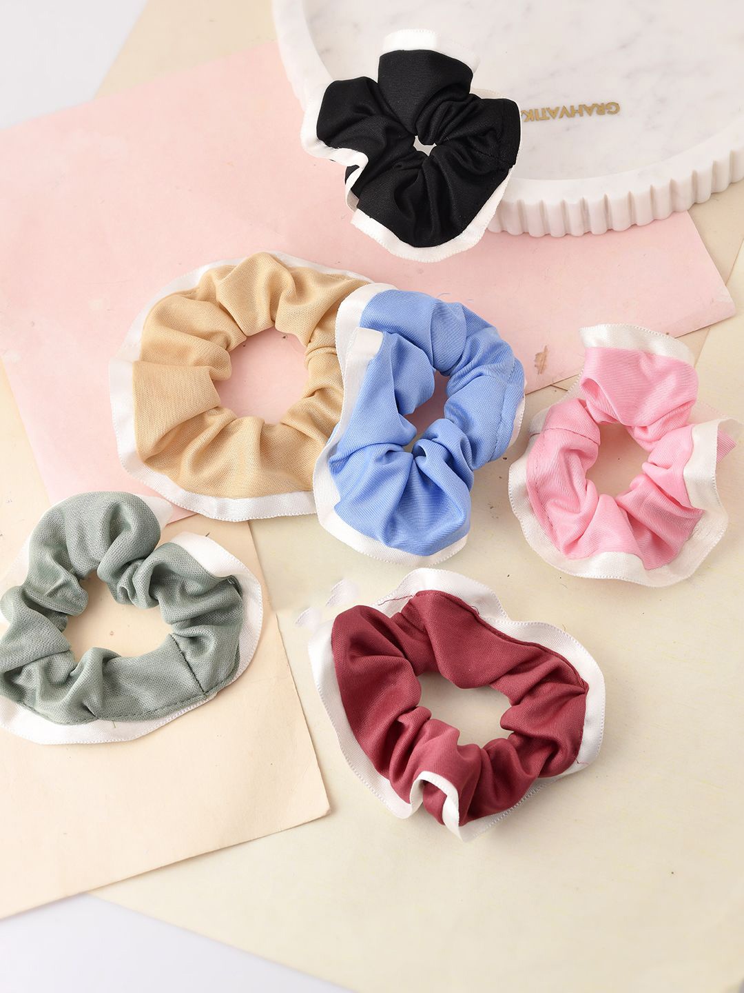 

Silvermerc Designs Women Set Of 6 Embellished Ponytail Holders, Blue
