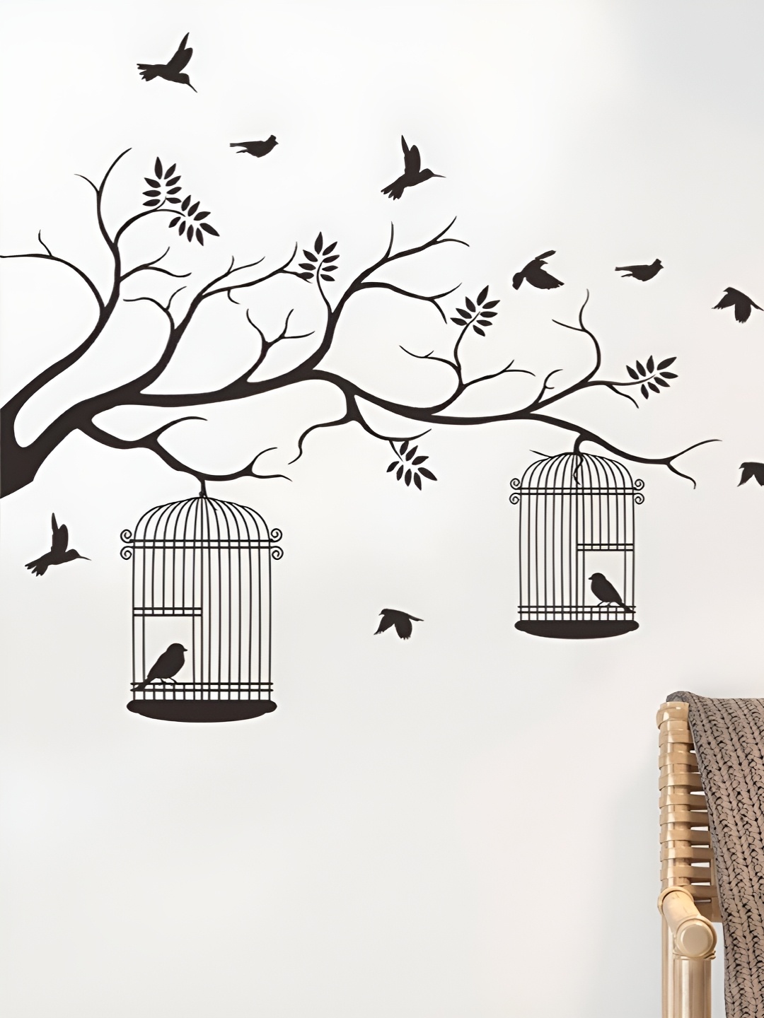

Asian royal Black Birds Printed Water Proof Wall Sticker