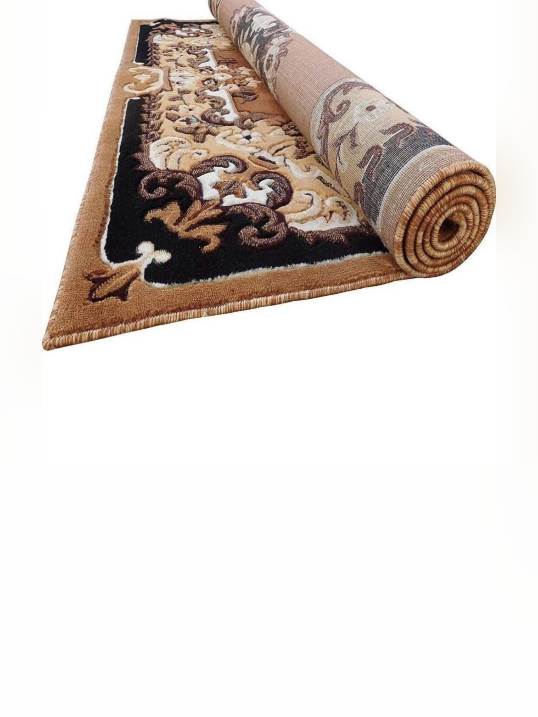 

Samjeeda Handloom carpets Brown Geometric Anti-Skid Polyester Carpet