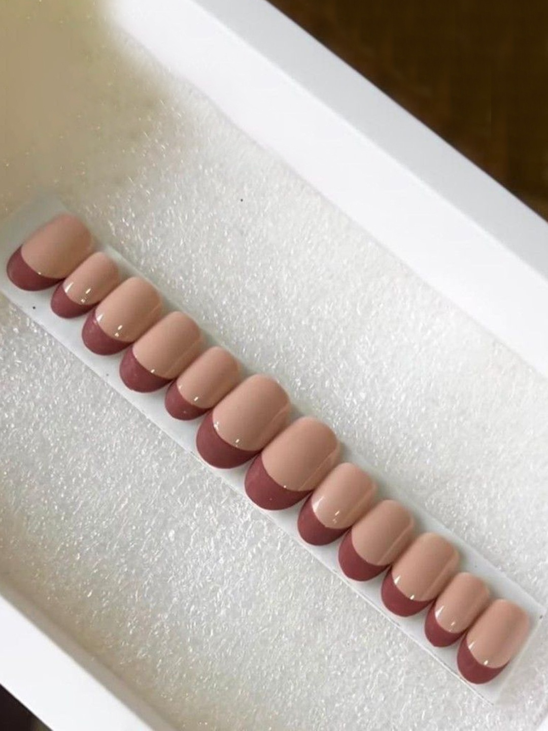 

AMOK STORE Set Of 12 Press On Artificial Nails & Application Kit - Multicolor, Beige