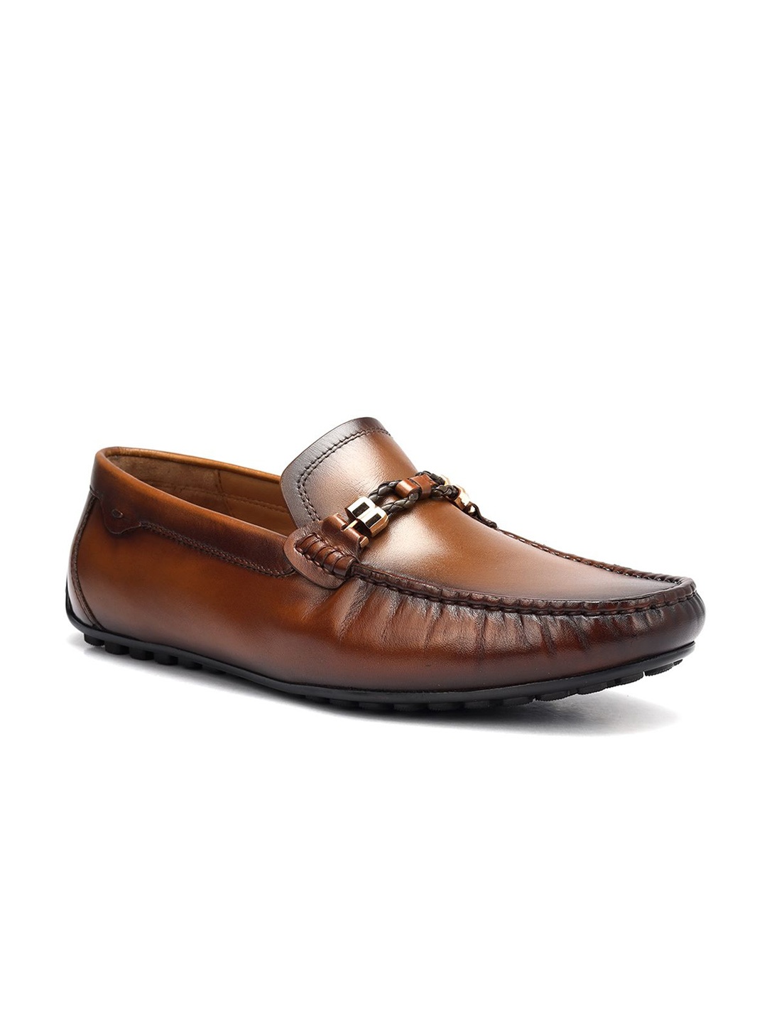 

ROSSO BRUNELLO Men Leather Formal Loafers, Brown