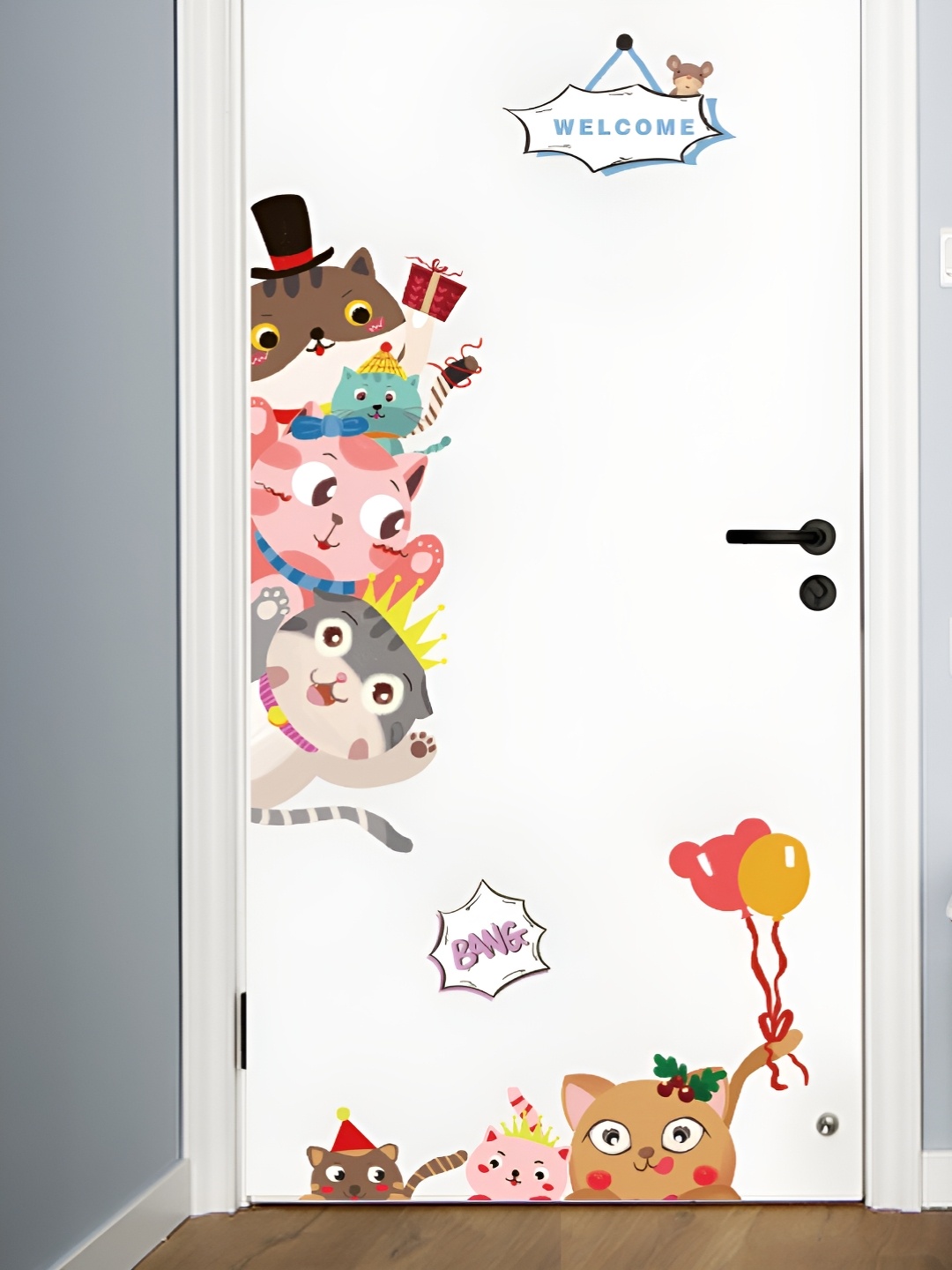 

Asian royal Pink & Yellow Printed Waterproof Wall Sticker