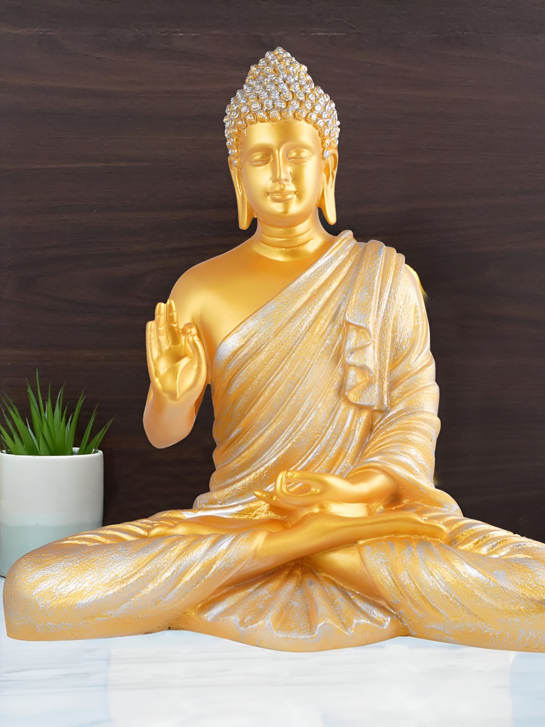 

Zart Gold-Toned Buddha Idol Showpiece