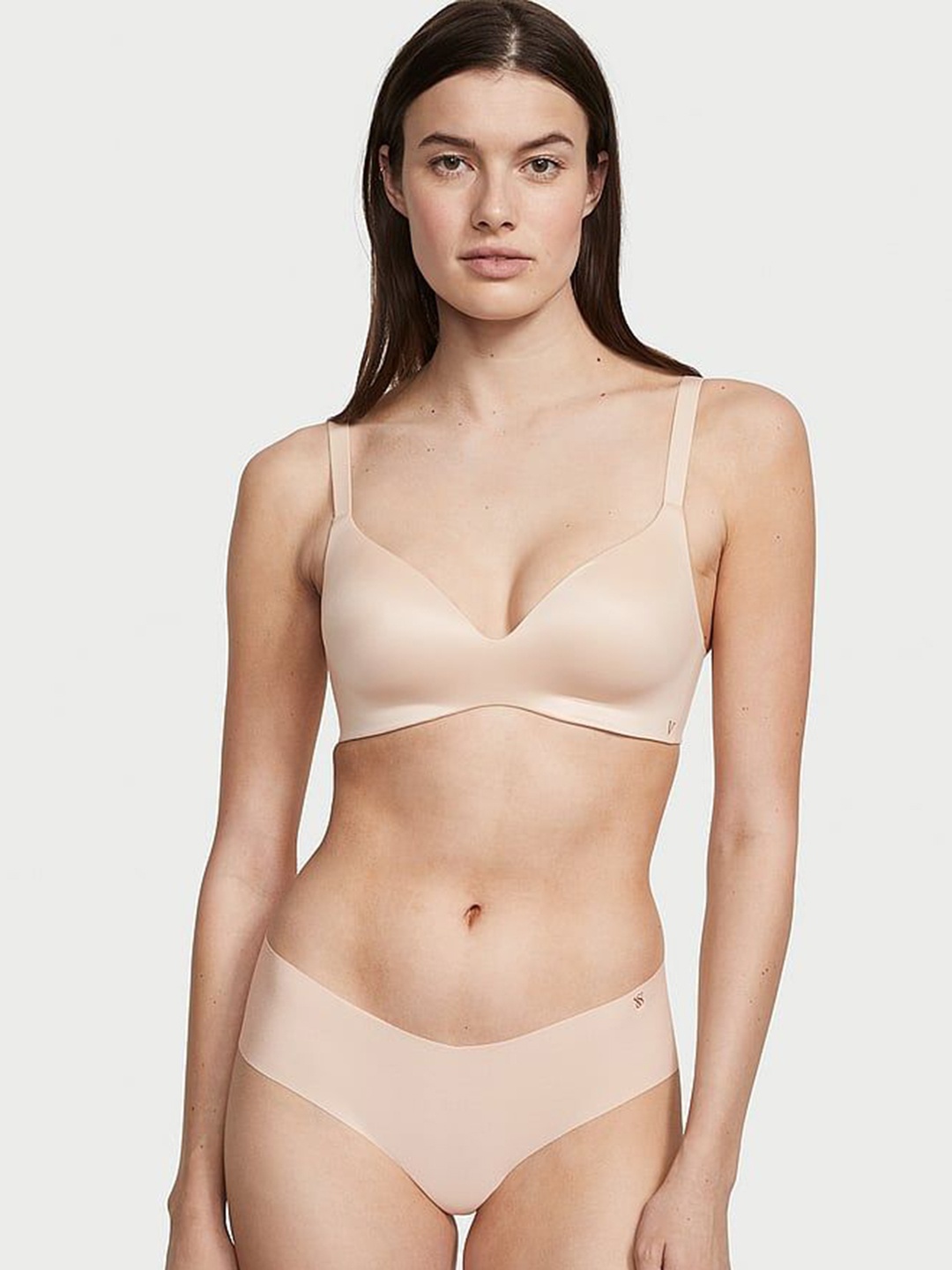 

Victoria's Secret Women Mid-Rise Seamless Basic Briefs, Beige