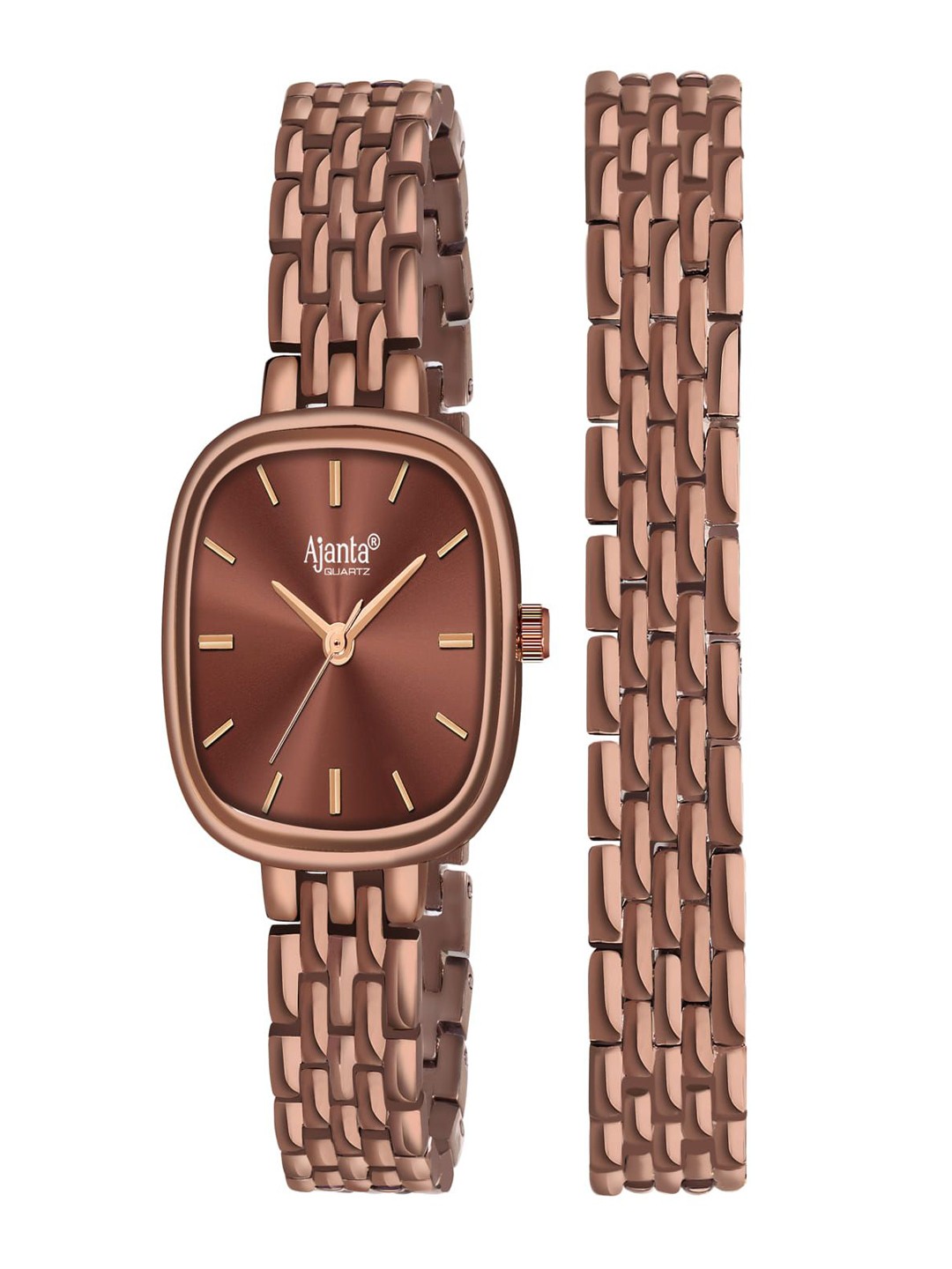 

Ajanta Quartz Women Dial & Stainless Steel Straps Analogue Watch AWC127ESL/4, Brown
