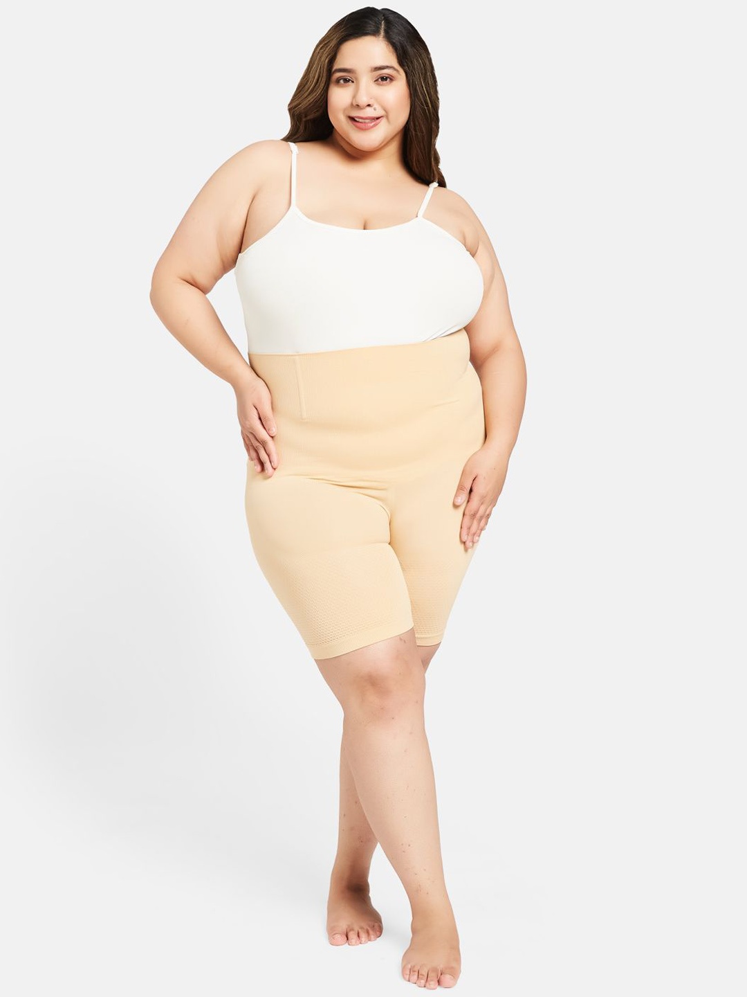 

Curves By ZeroKaata Plus Size Seamless High-Rise Tummy and Thigh Shapewear, Nude