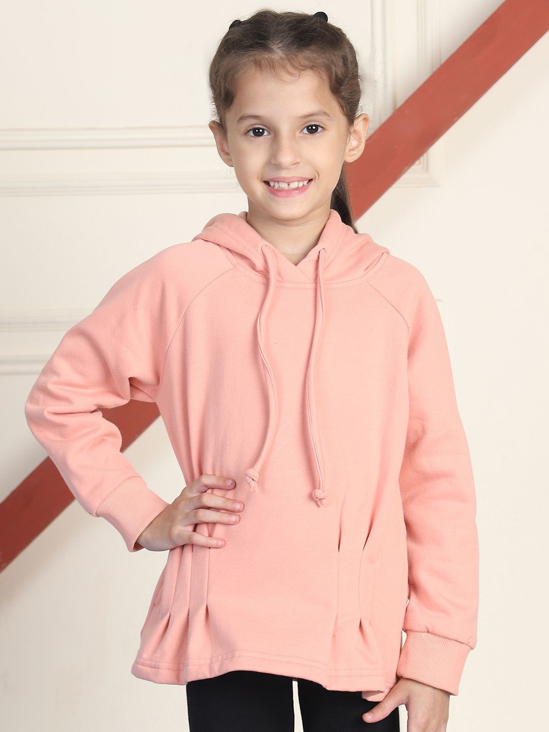 

MINI & MING Girls Long Sleeves Hooded Sweatshirt, Pink