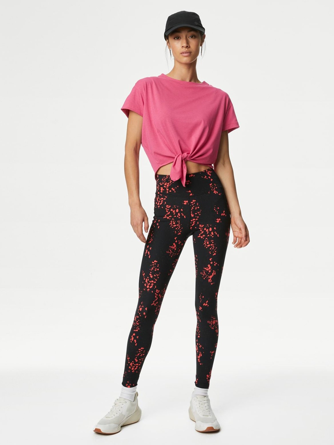 

Marks & Spencer Women Solid Front Tie-up Crop Top, Pink