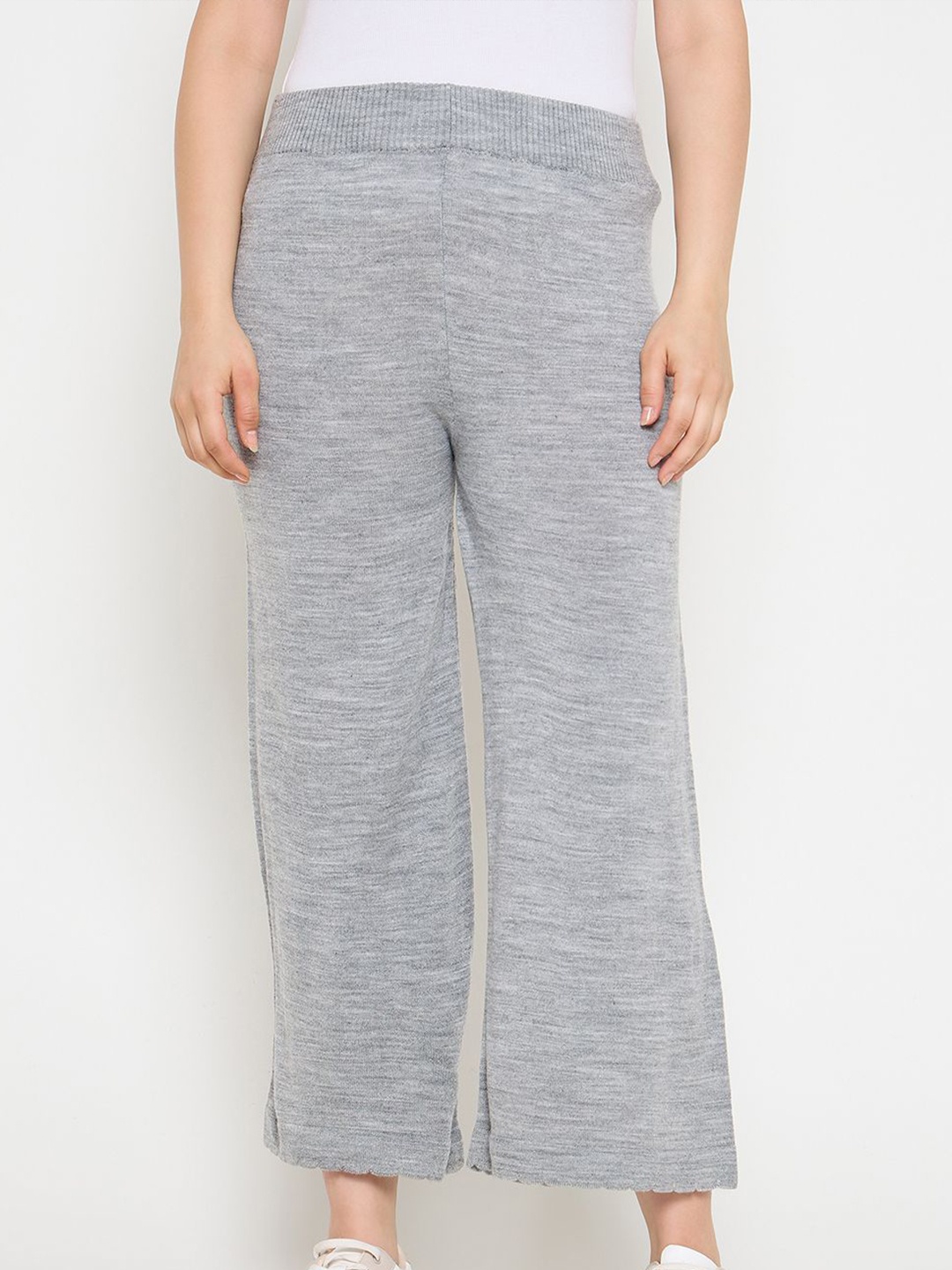 

CREATIVE LINE Women Knitted Palazzos, Grey
