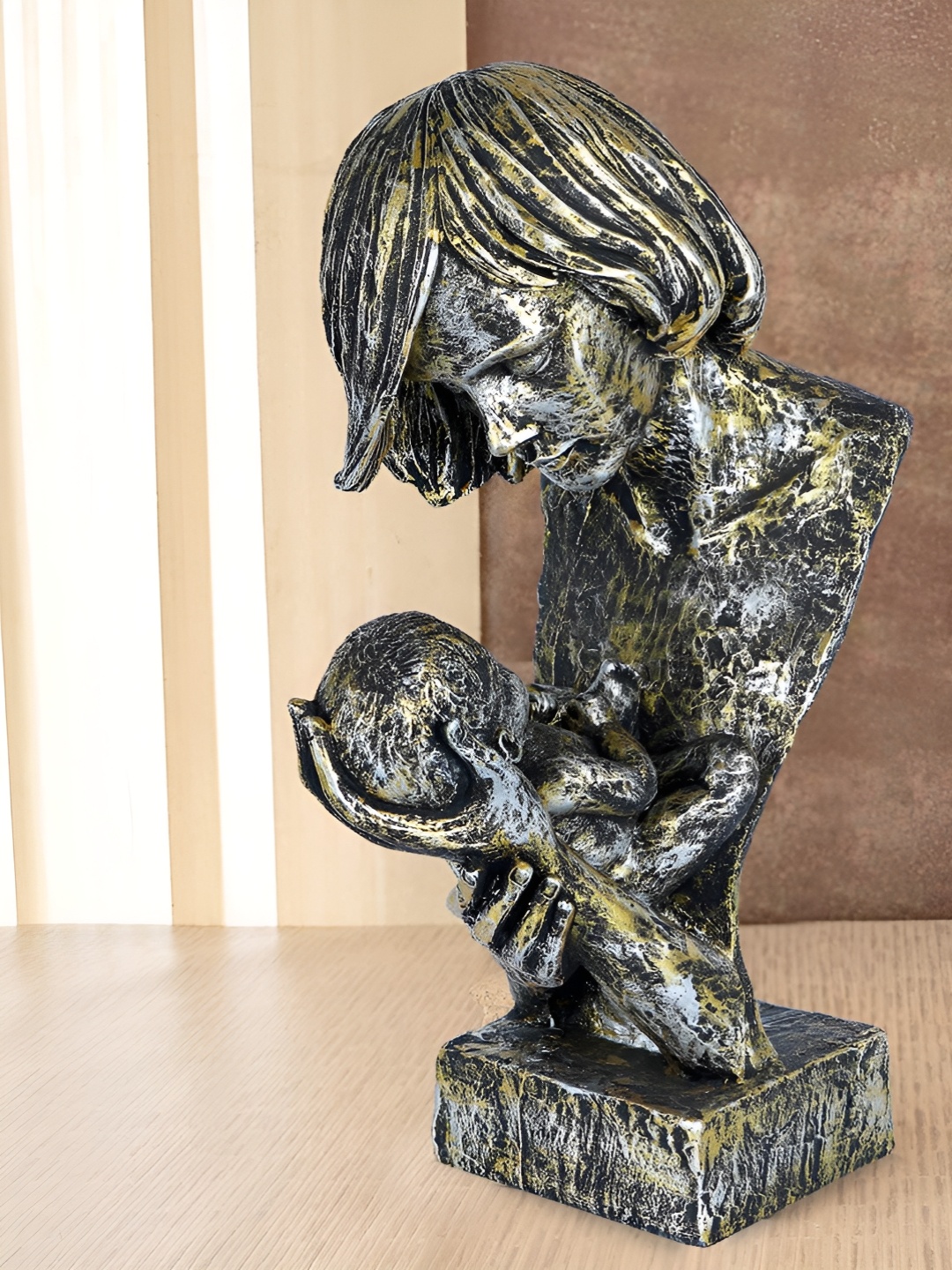 

Zart Black Resin Beautiful Mother Love Statue Showpiece