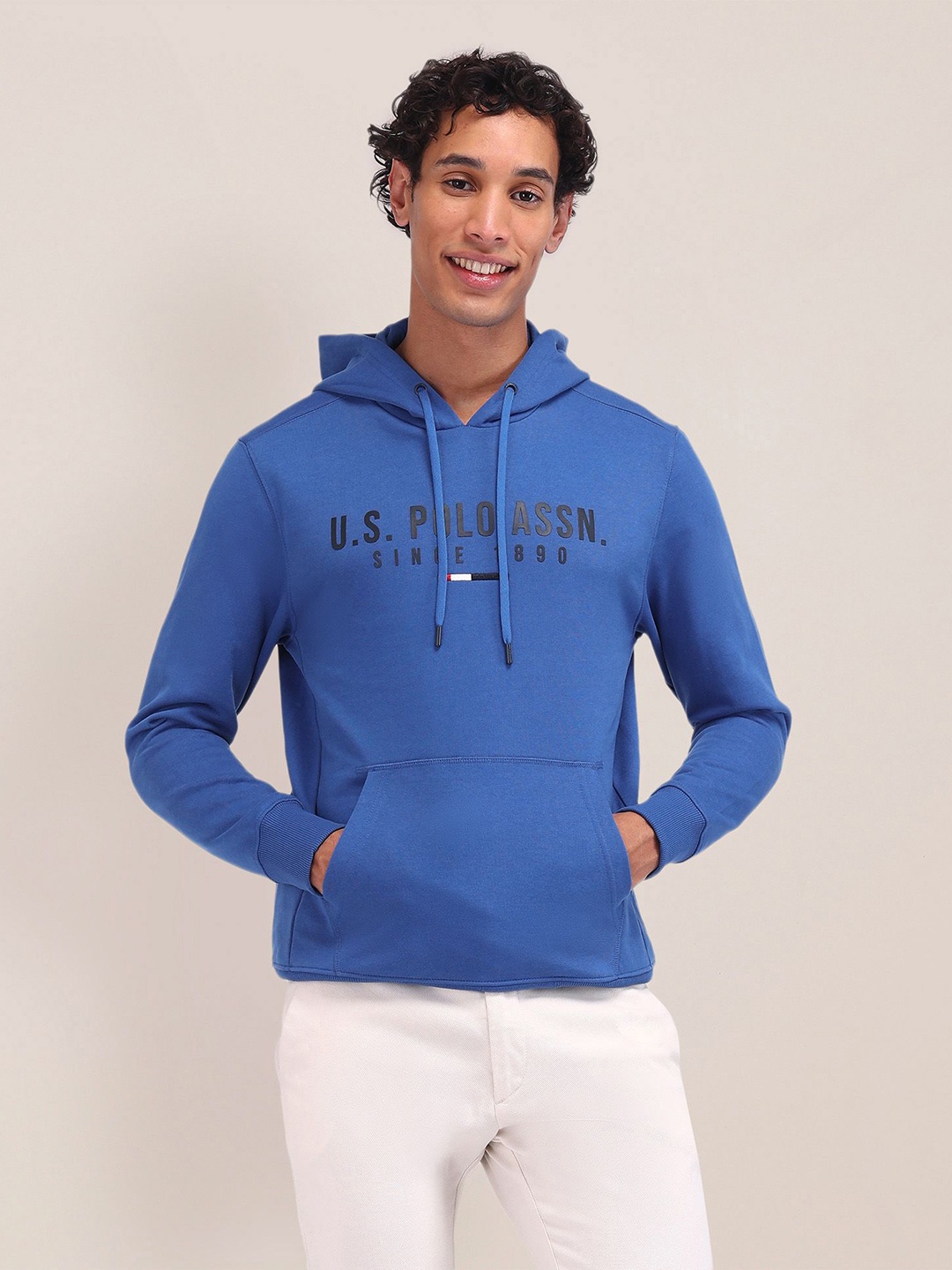 

U.S. Polo Assn. Men Printed Hooded Sweatshirt, Blue