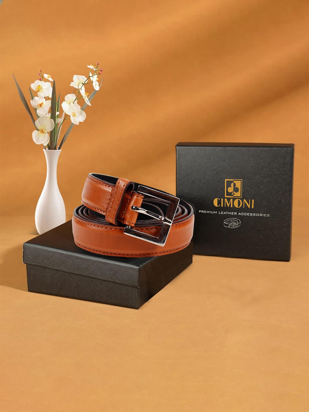 

CIMONI Women PU Formal Belt, Brown