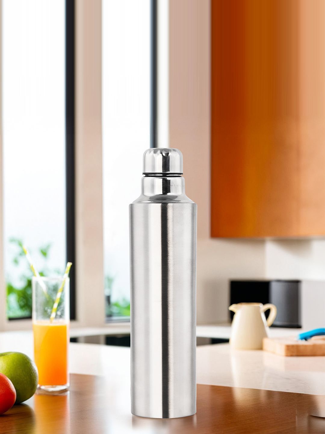 

Kuber Industries Grey Stainless Steel Solid Water Bottle 1L