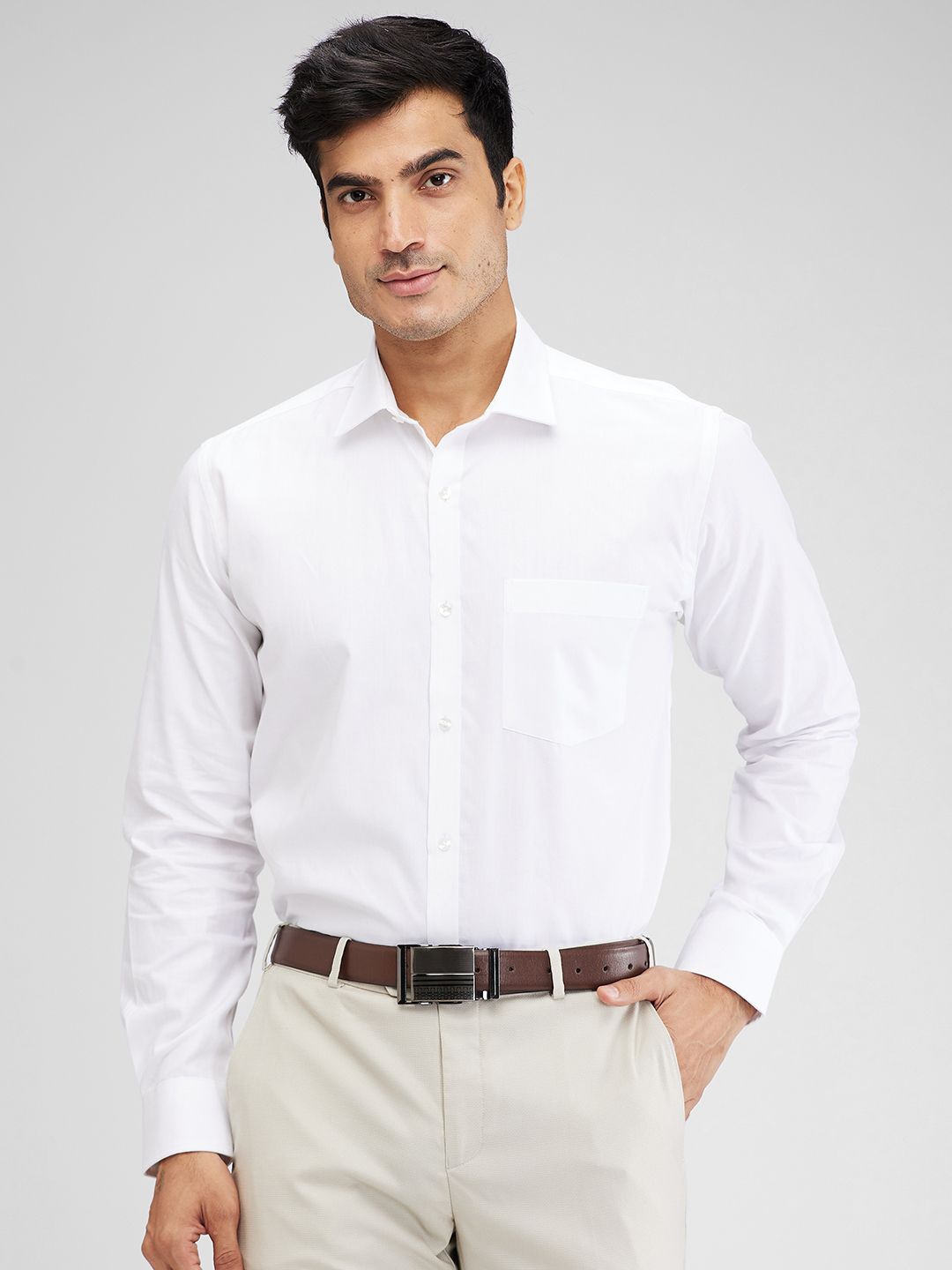 

Parx Men Spread Collar Solid Slim Fit Formal Shirt, White