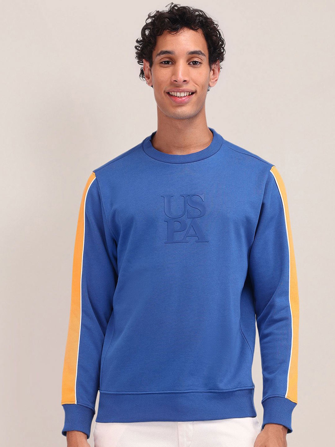 

U.S. Polo Assn. Men Brand Logo Printed Long Sleeves Sweatshirt, Blue