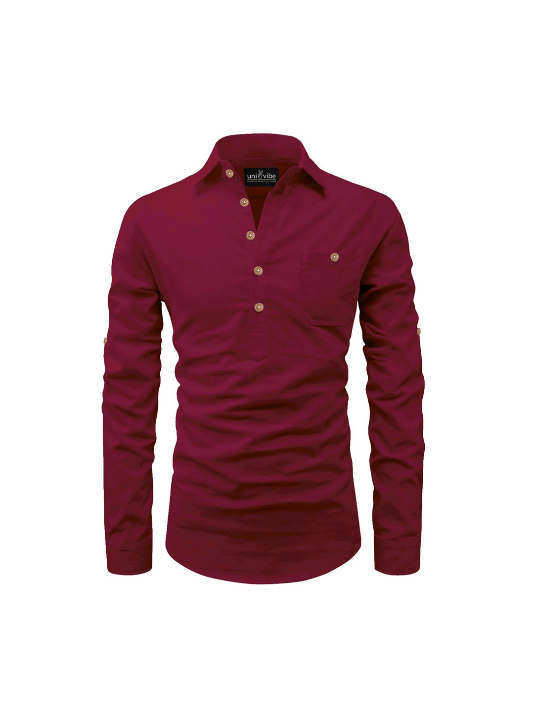 

univibe Men Kurta, Maroon