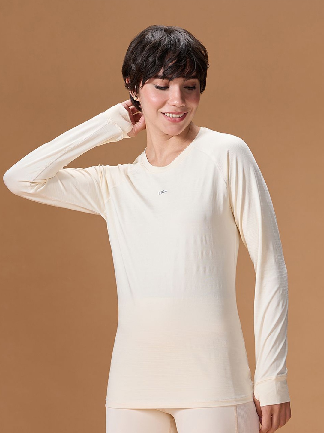 

KICA Full Sleeve Round Neck Regular Winter Top, White