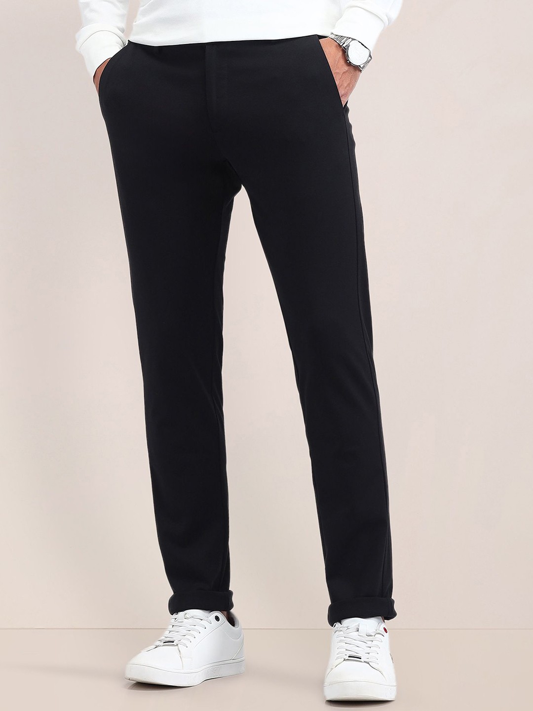 

U.S. Polo Assn. Men Urban Slim Cotton Slim Fit Chinos Trousers, Black