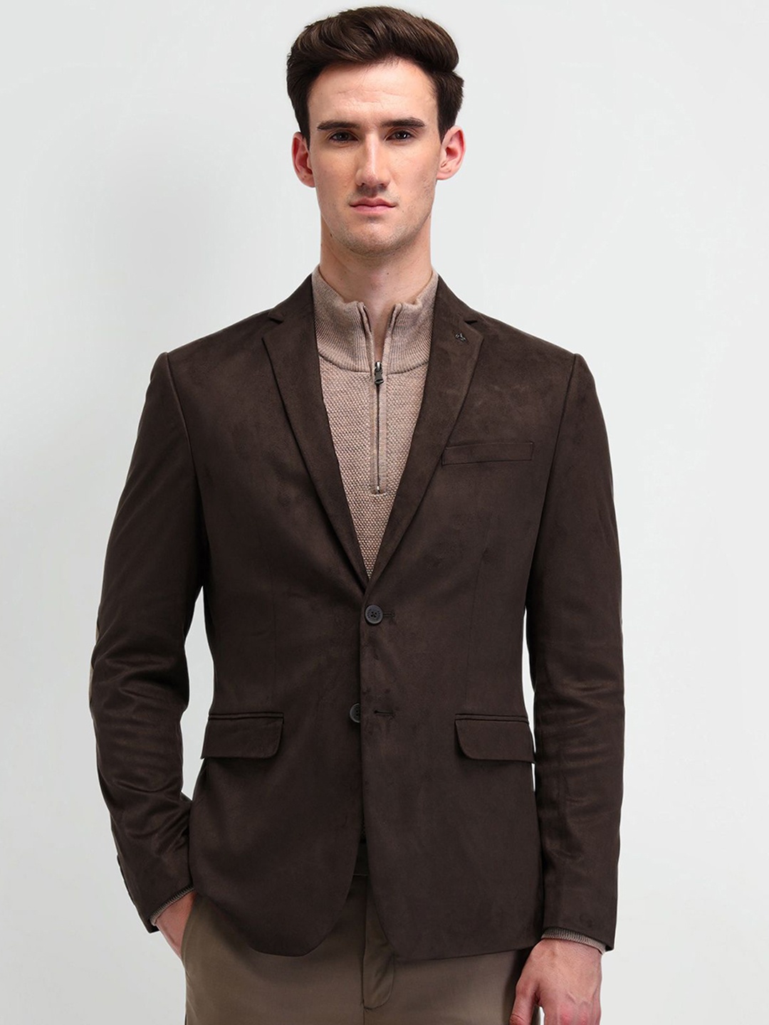 

Arrow Notched Lapel Slim-Fit Single Breasted Blazers, Brown