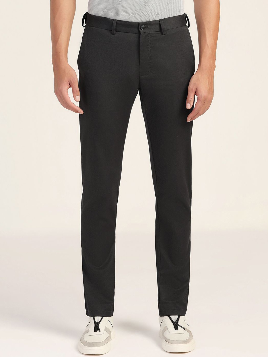 

Blackberrys Men Cotton Relaxed Trousers, Black