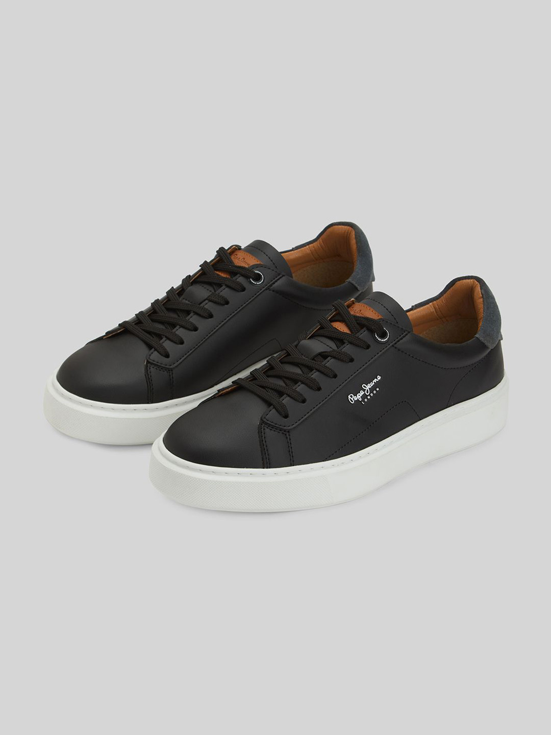 

Pepe Jeans Men Black PU Lace-Ups Round Toe Sneakers