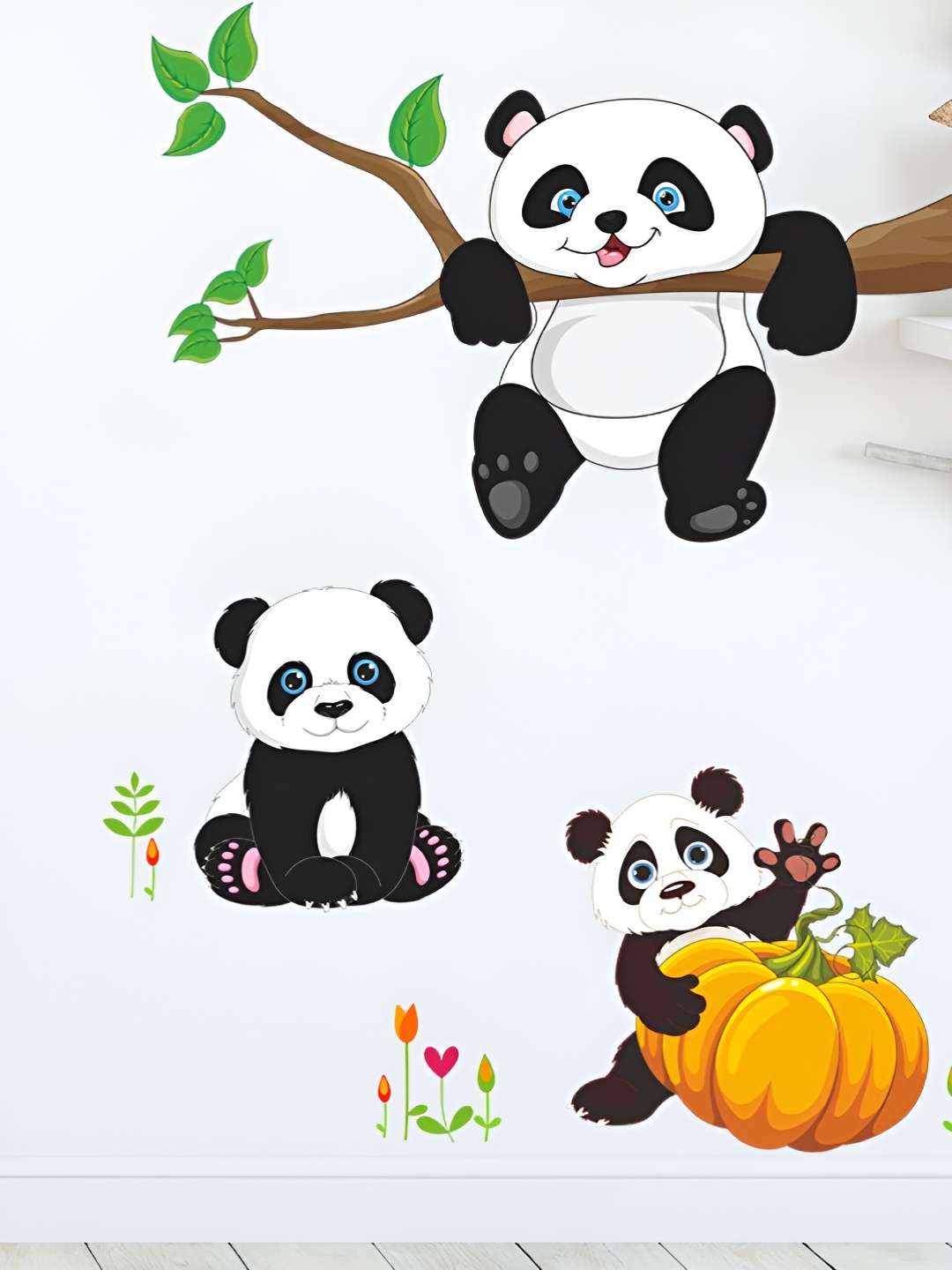

Asian royal Black & White Pandas Printed Wall Sticker