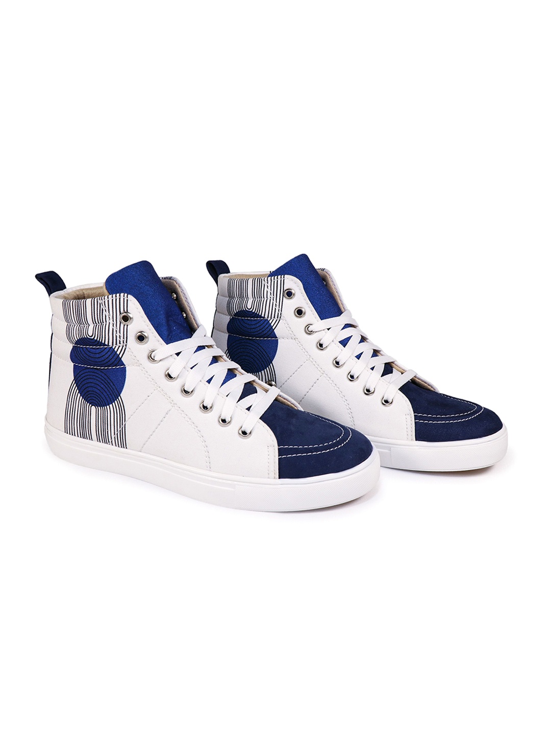 

KobSook Men Colourblocked Suede Lace-Ups Sneakers, Blue