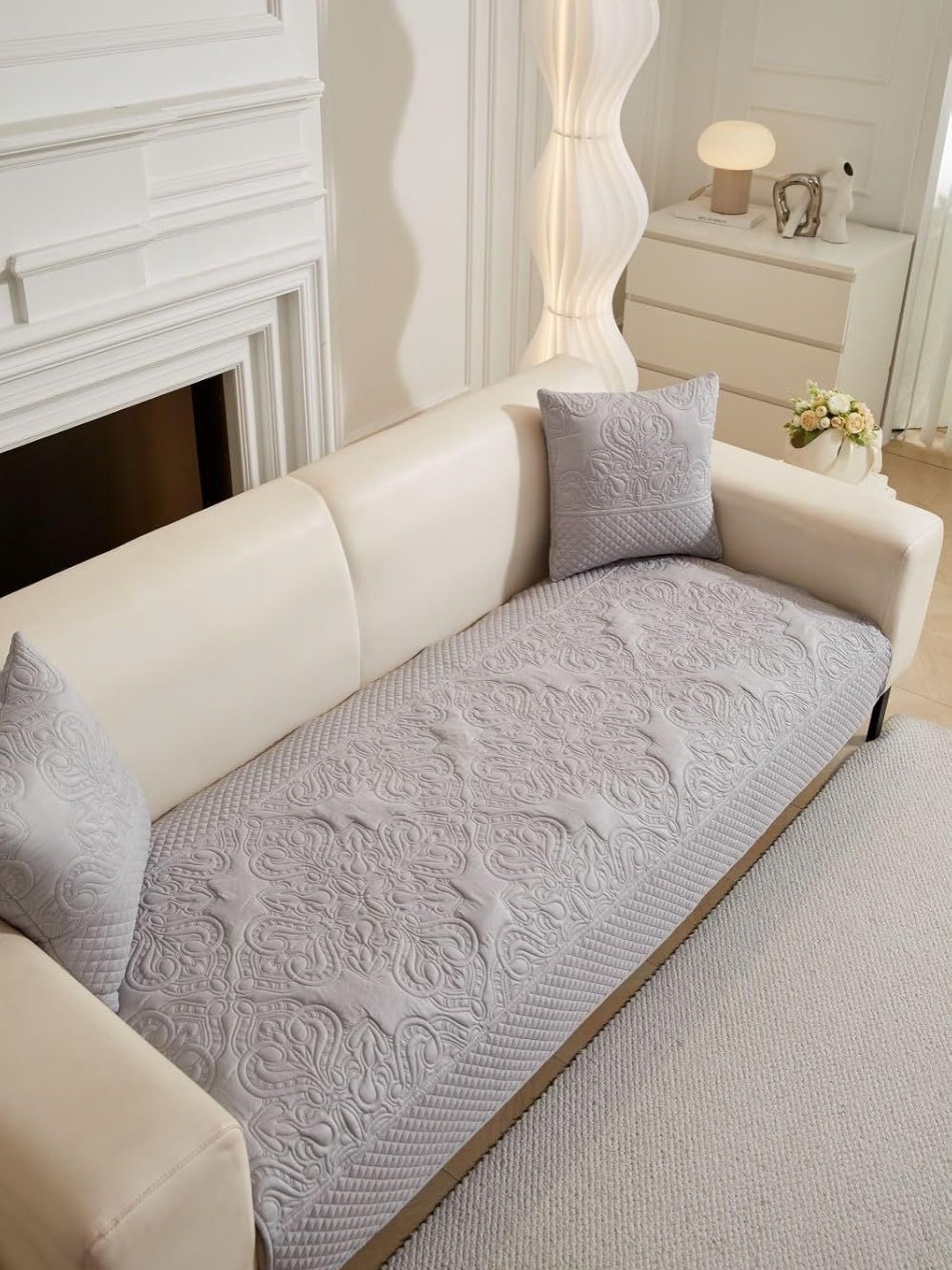 

HomeCloud Grey Cotton 1 Piece Sofa Cover