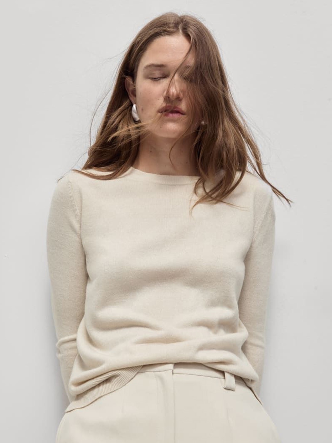 

Marks & Spencer Women Long Sleeves Pullover Sweaters, White