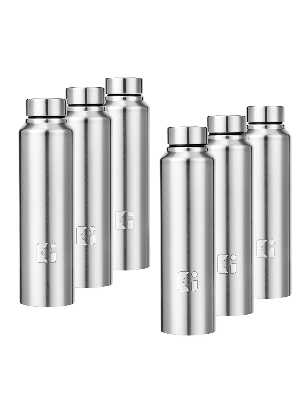 

Kuber Industries Silver-Toned 6 Pieces Stainless Steel Water Bottle 1L