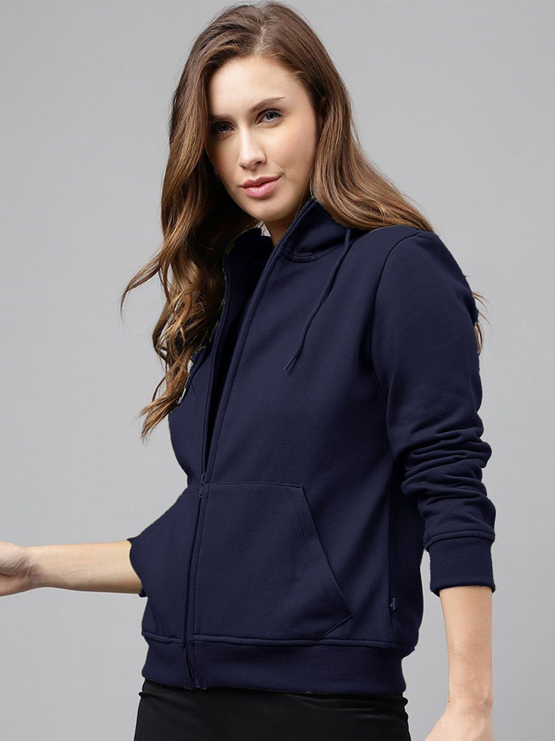 

Hancock Women Hooded Front-Open Anti Odour Sweatshirt, Navy blue