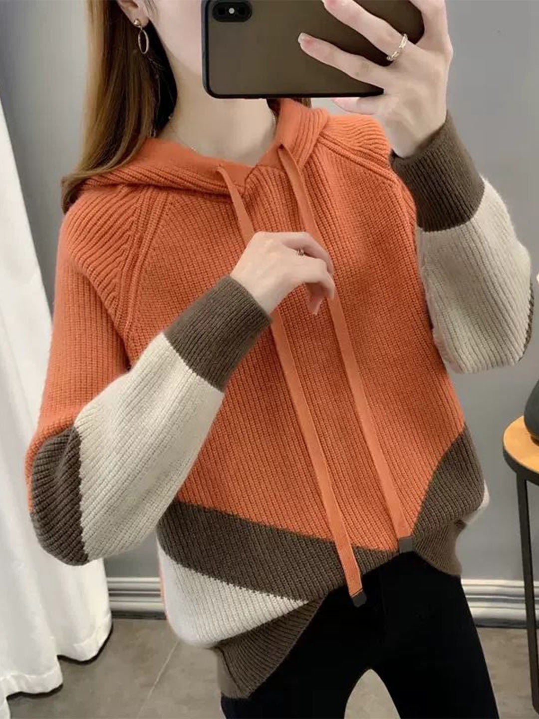 

StyleCast Women Cable Knit Long Sleeves Pullover, Orange