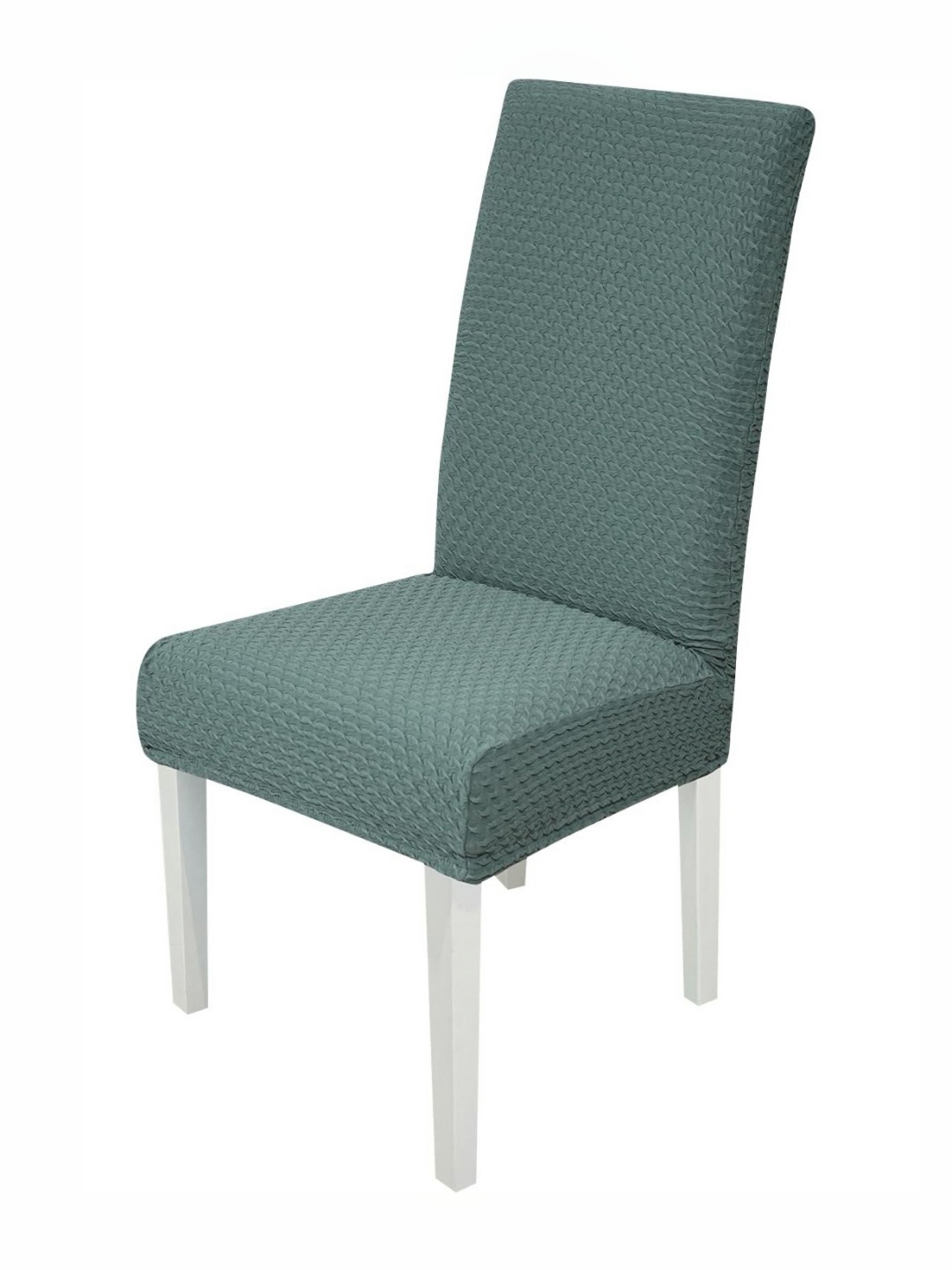 

HOUSE OF QUIRK Green Textured Jacquard Removable & Washable Chair Covers