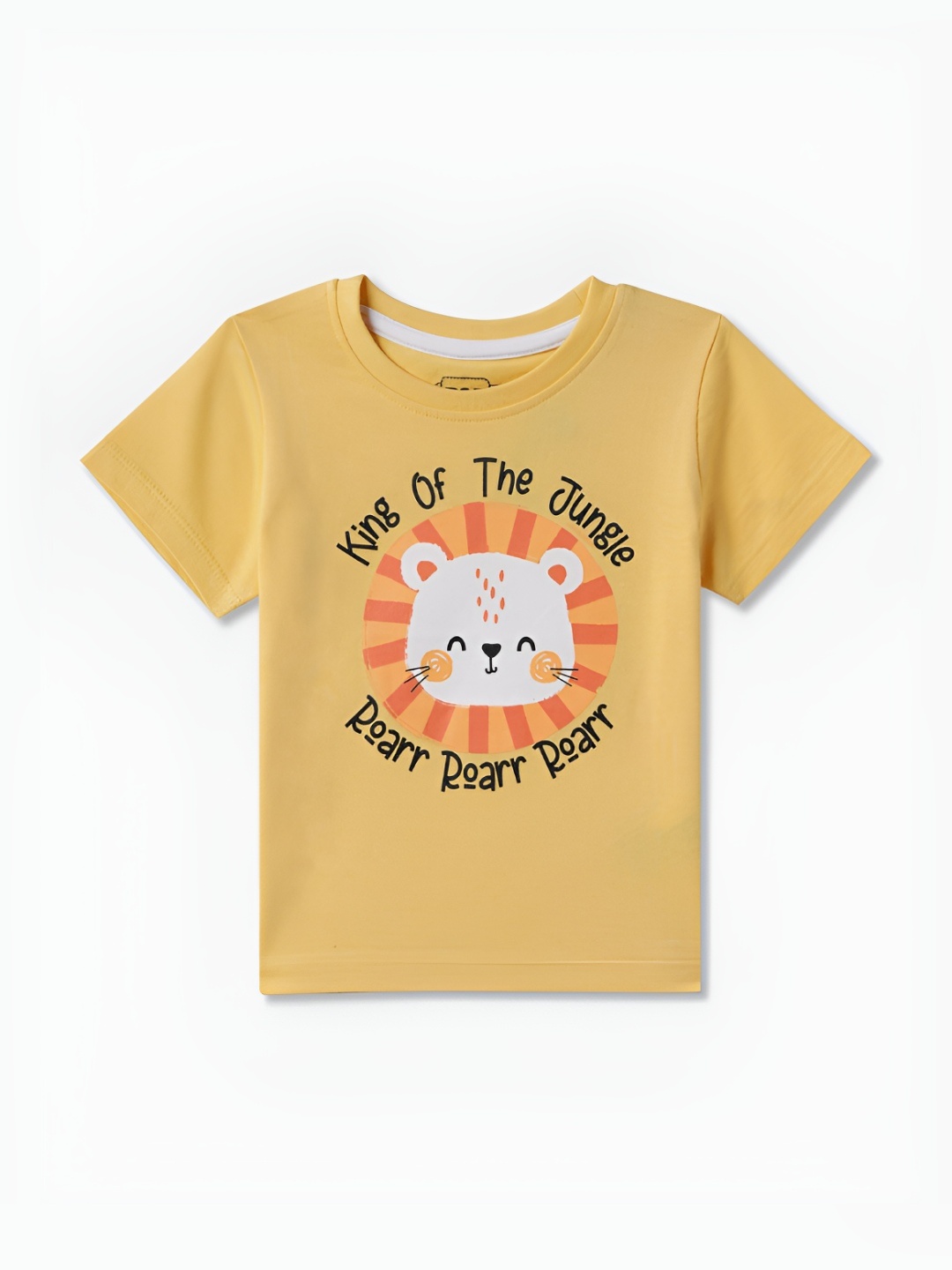 

R&B Girls Graphic Printed Round Neck Cotton Relaxed Fit T-shirt, Yellow