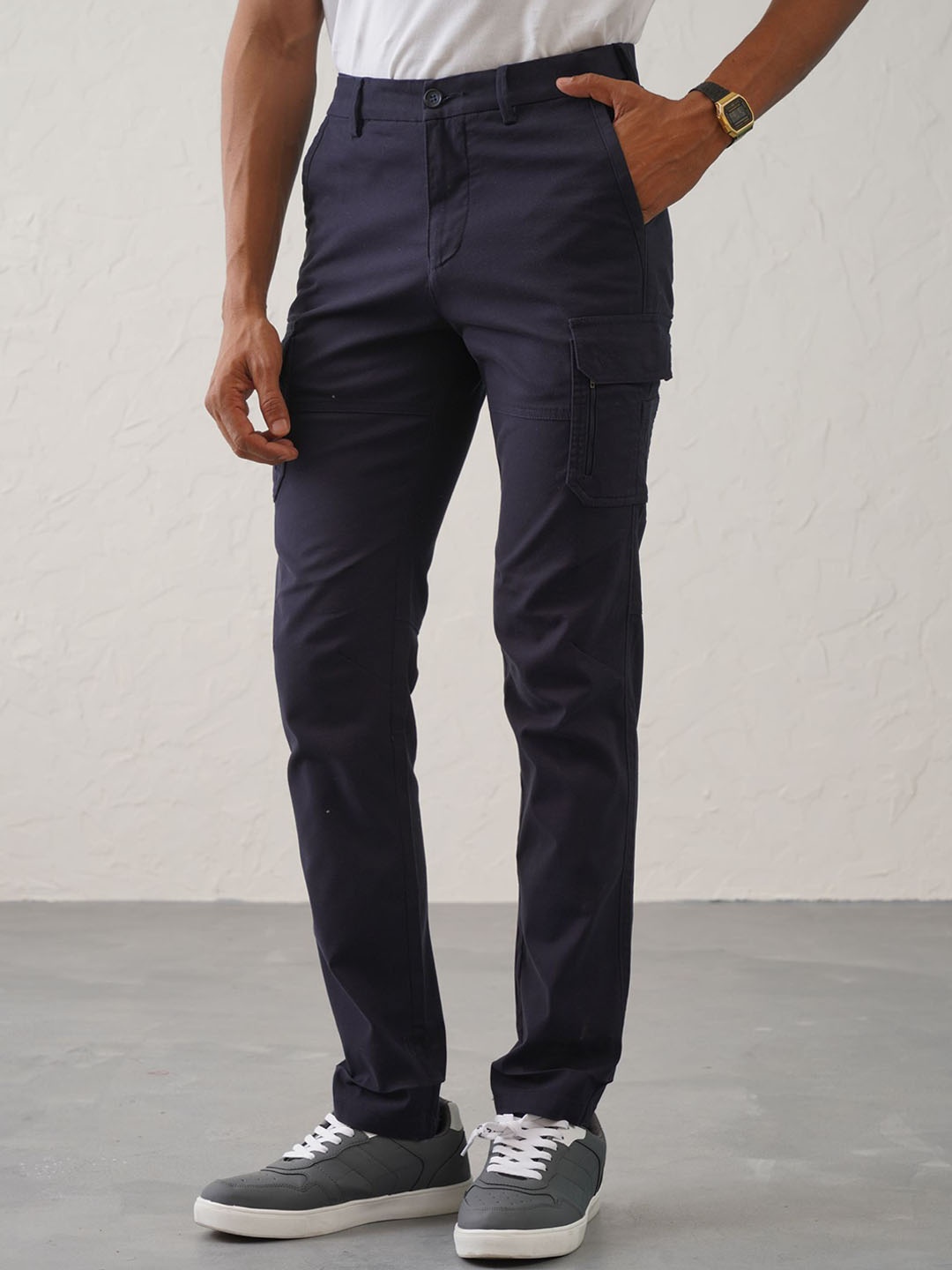 

Minus One Men Cargos Trousers, Navy blue