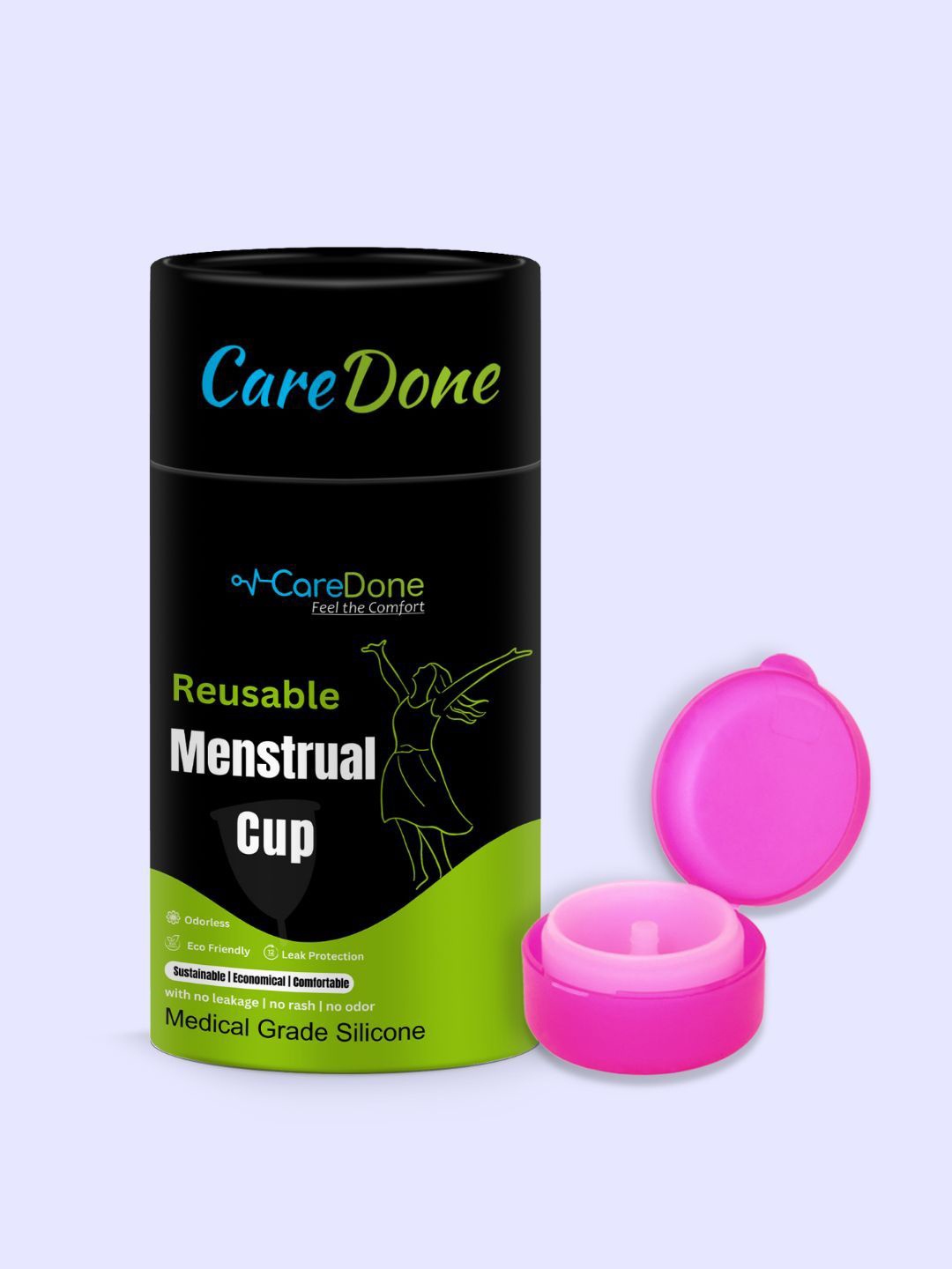 

CareDone Reusable & Leakproof Folding Menstrual Cup, Pink