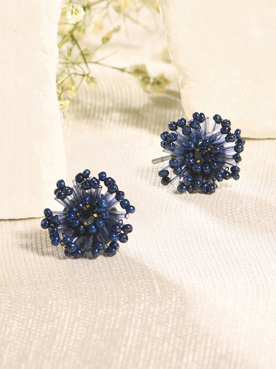 

Accessorize Floral Beaded Studs, Blue