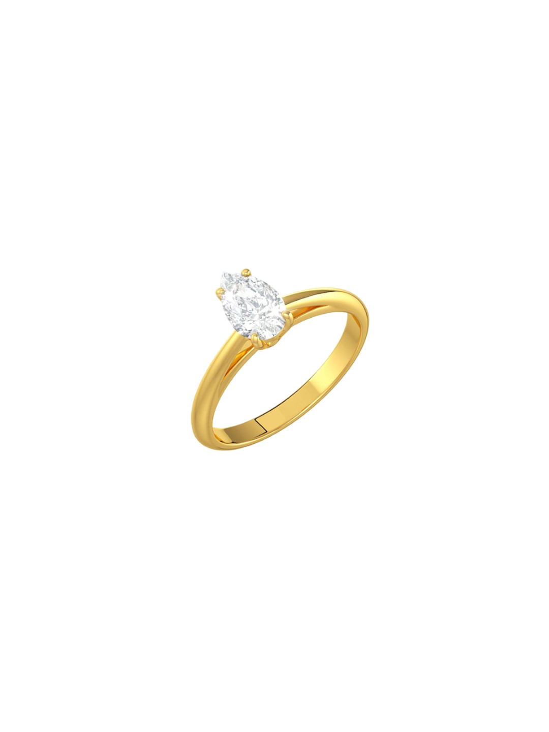 

MISS JO 925 Sterling Silver Gold-Plated CZ Stone-Studded Solitaire Finger Ring