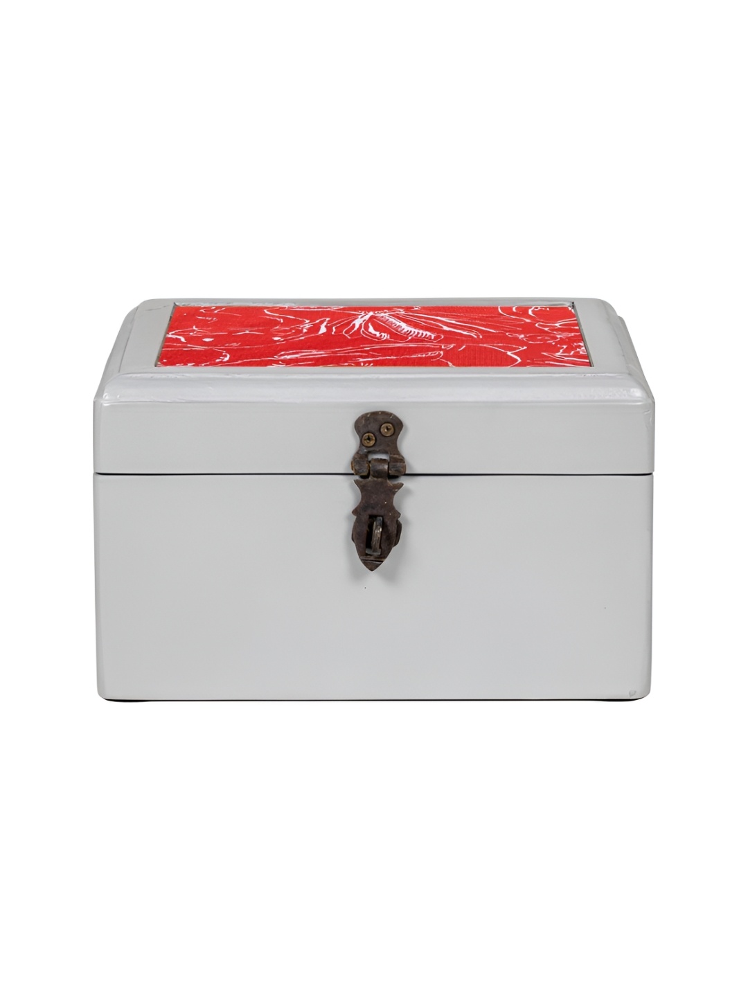 

Contrast Living Red and White Floral Printed Wooden Jewellery Organiser