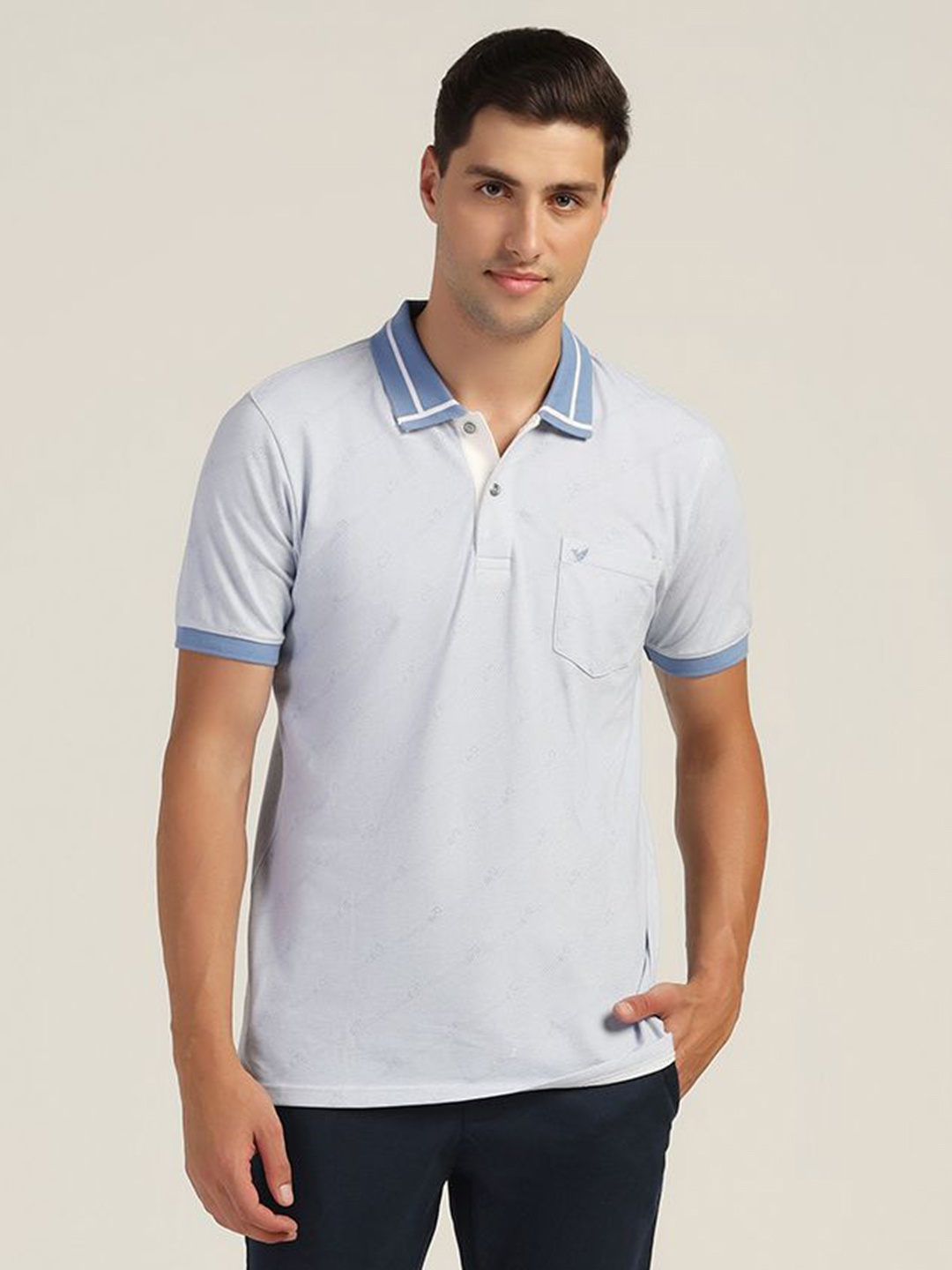 

Blackberrys Men Polo Collar Pockets Slim Fit T-shirt, Blue