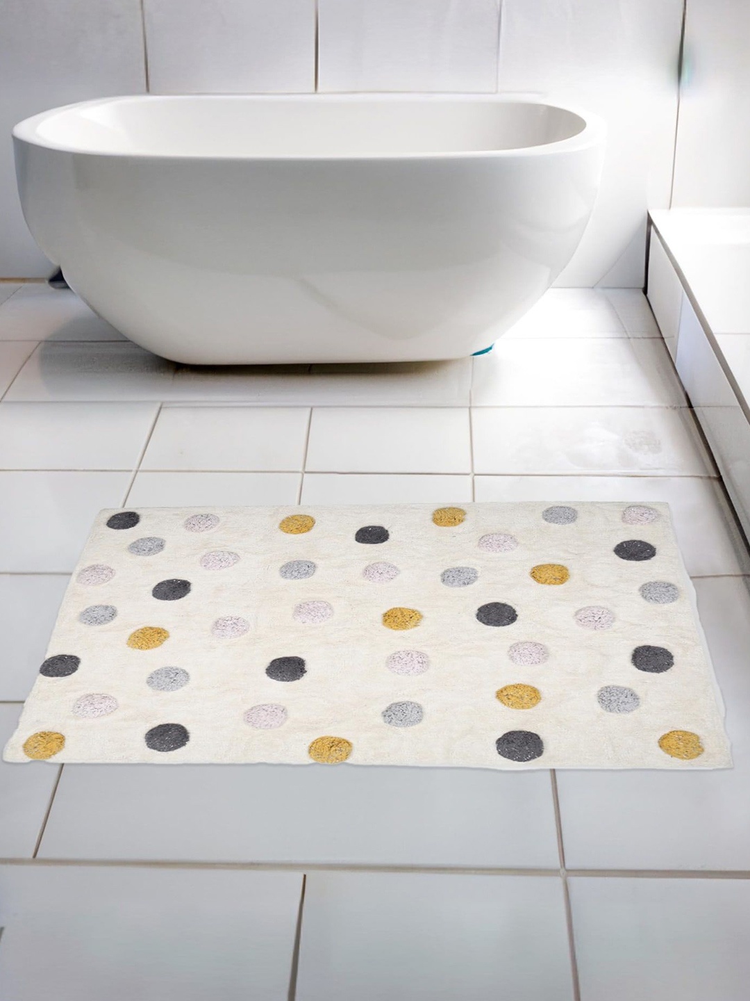 

Anko Yellow & White Textured 150 GSM Cotton Bath Rug