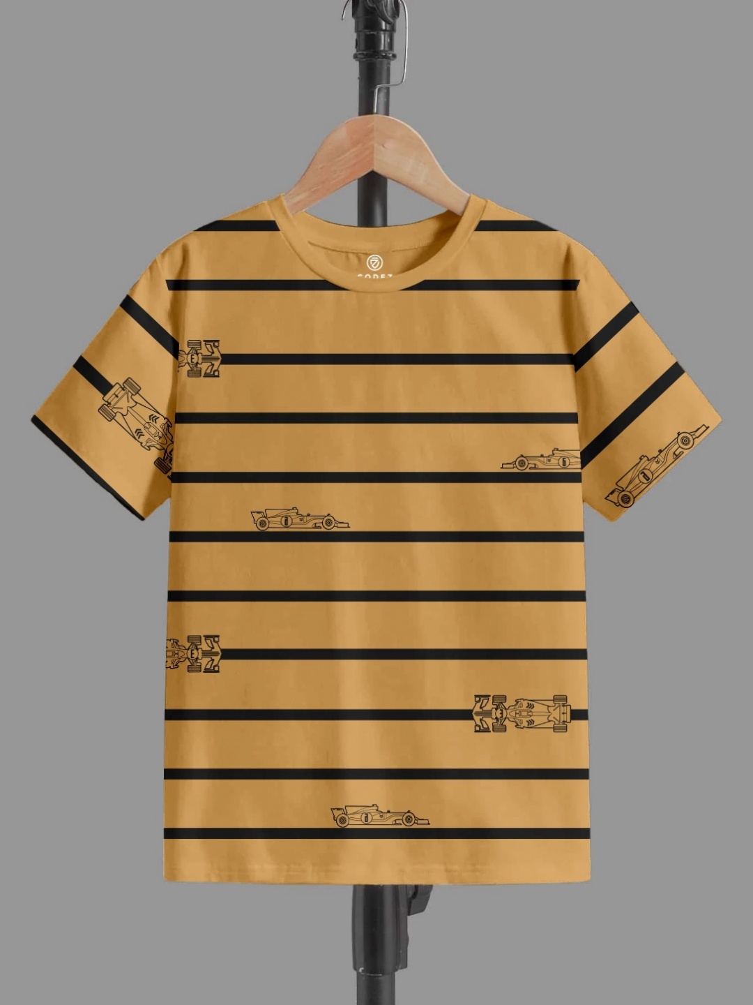 

CODEZ Boys Striped Round Neck Pure Cotton T-shirt, Yellow