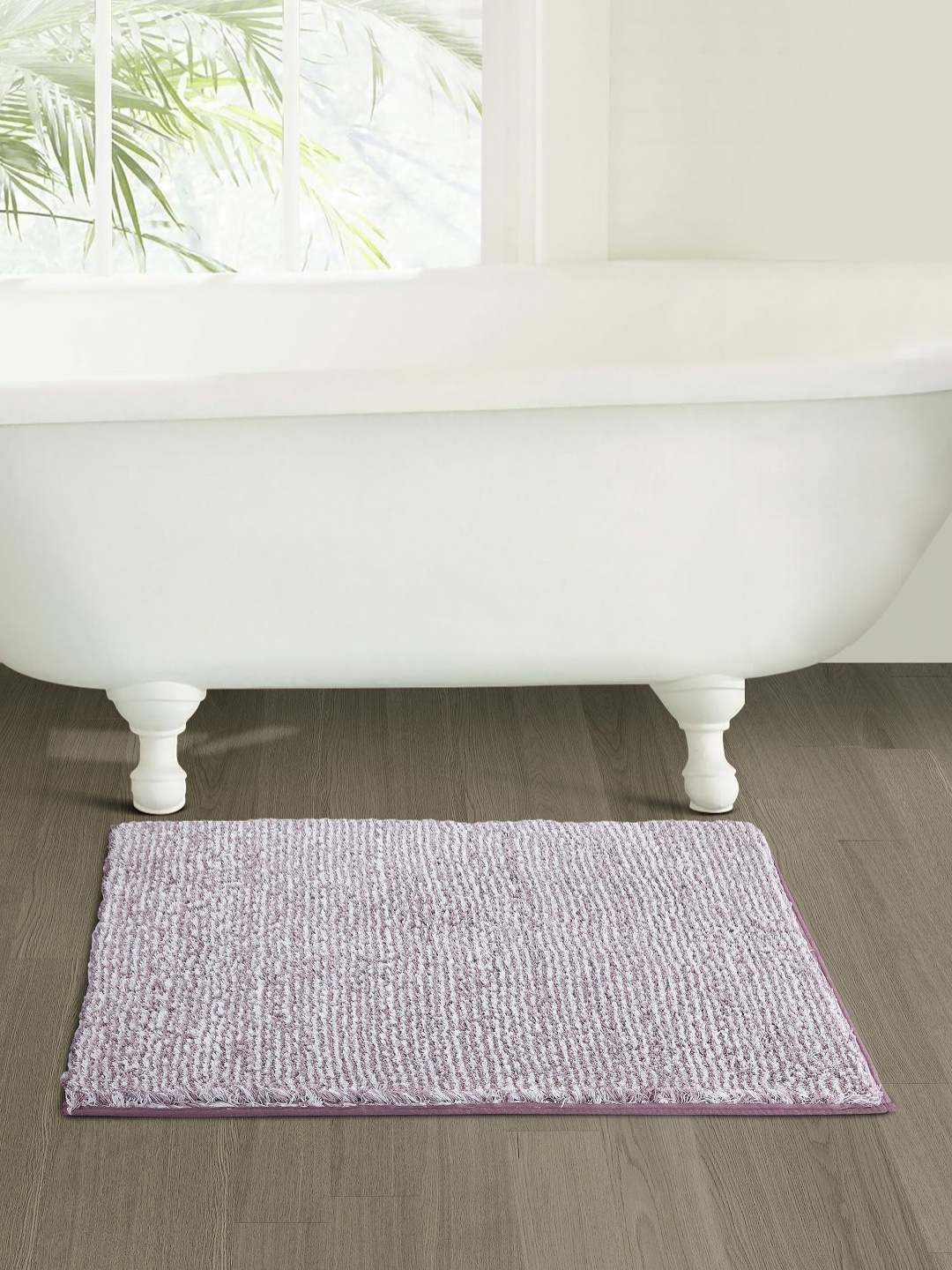 

OBSESSIONS Purple 2400 GSM Textured Anti- Skid Bath Rugs