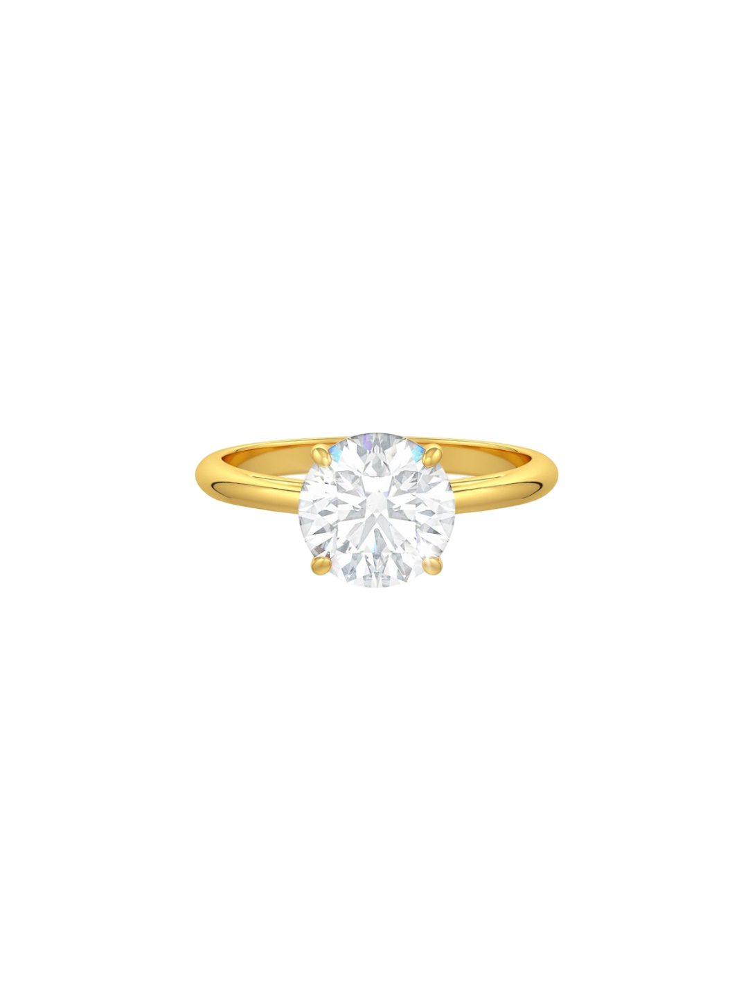 

MISS JO 925 Sterling Silver Gold Plated CZ Stone Studded Solitaire Finger Ring