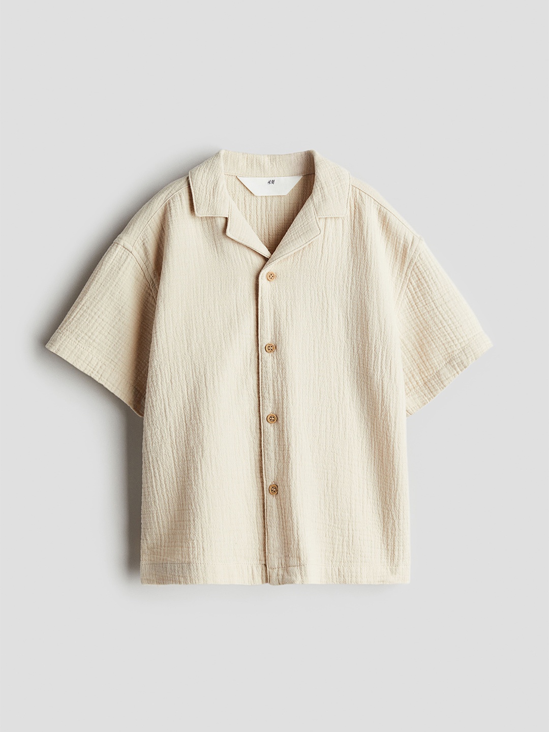 

H&M Infant Boys Cotton Resort Shirt, Beige