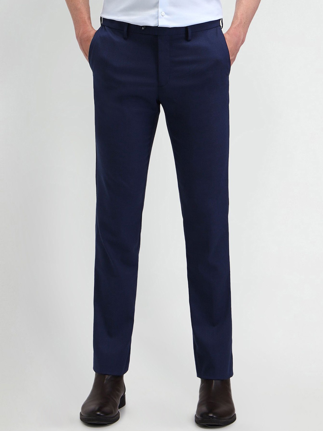 

Arrow Men Urban Slim Fit Trousers, Navy blue
